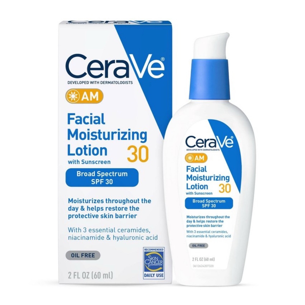 CeraVe Face Moisturizer With Sunscreen, AM Moisturizer Lotion For Normal-Dry